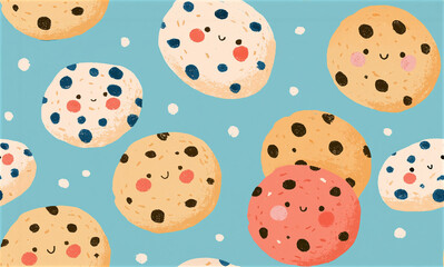 Fototapeta premium cookie seamless pattern,