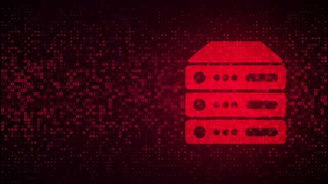 Server and data storage background, Computer server icon made with binary code