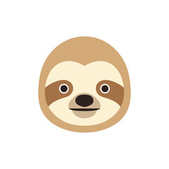 Obraz premium Cute Sloth Face Illustration - Adorable Animal Character Design
