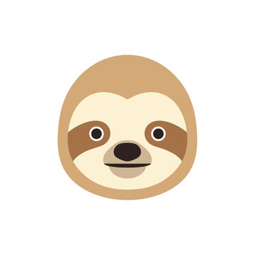 Cute Sloth Face Illustration - Adorable Animal Character Design