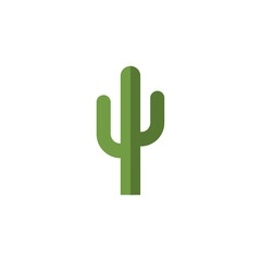 Fototapeta premium Minimalist green cactus icon isolated on white background
