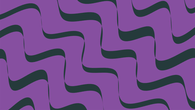 Wavy parallel lines in dark gray and purple create a fluid abstract background with a sense of rhythm and movement.