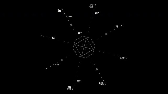 A complex multi-axis array checking points and mathematical vectors around a central octagon core. Perfect for advanced targeting sights and telemetry screens.