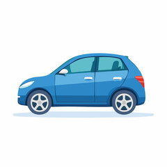 Fototapeta premium Blue Hatchback Car Illustration