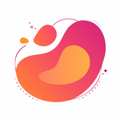 Fototapeta premium Abstract Gradient Blob Shape with Swirls and Dots