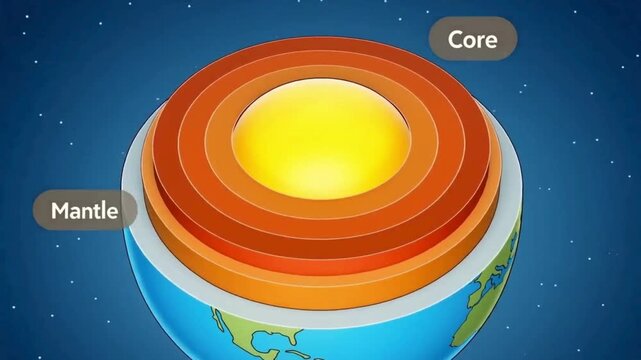 Cross-section of the Earth's layers.