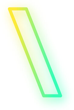 Backslash neon glow icon in yellow to green gradient outline with sparkle glow for backslash symbol code programming keyboard character path directory and app on transparent background.