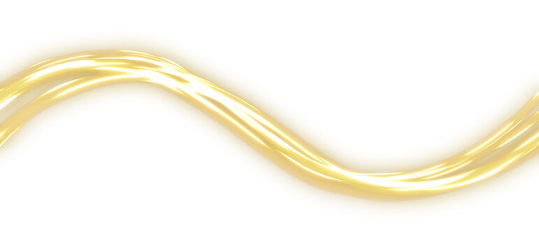 Abstract Golden Neon Smooth Curve Wave Light Streak