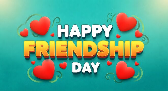 Happy friendship day celebration with hearts