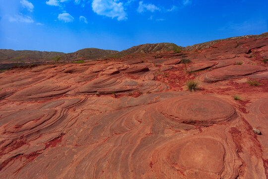 Jingbian Wave Valley in Shaanxi Province, one of the most beautiful Danxia landforms in China