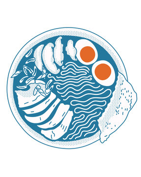 Japanese Ramen Collection Vector Icon Multiple Styles Food Design