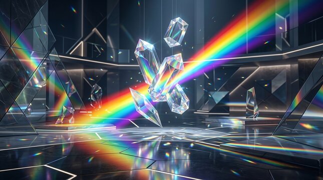 Futuristic Crystal Rainbow Pride Background