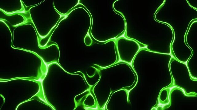 Abstract green energy background with glowing lines and dynamic motion patterns