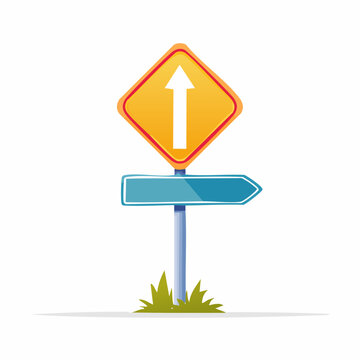 Road sign indicating direction, clear and concise information.
