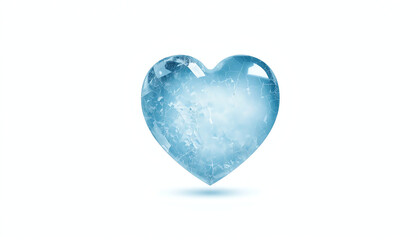 Fototapeta premium blue heart covered with ice and frost