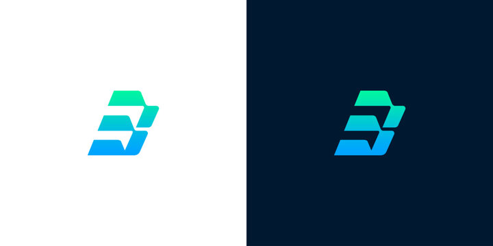 Modern letter B abstract technology logo template with gradient chat bubble elements for digital communication business branding