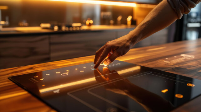 Modern Smart Home Interface with Touch Control and Engraved Features