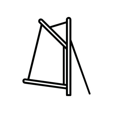Simple black line art easel stand.