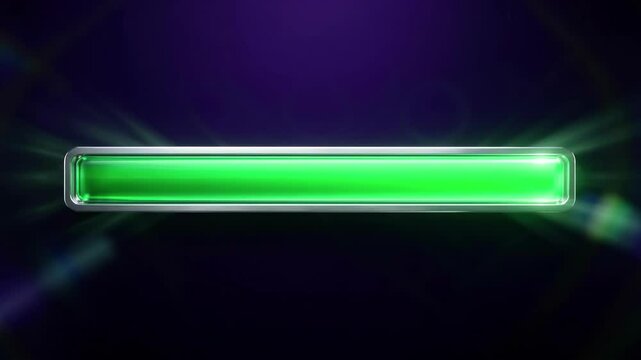 Glowing Neon Green Horizontal Bar Light Effect on Dark Purple Background for Futuristic Technology Display