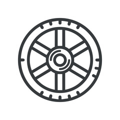 Obraz premium Simple black wheel icon design.