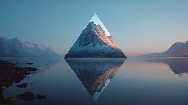 Geometric mountain reflection