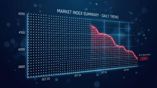 Digital illustration stock market chart Concept of and fintech forex concept. Blurry blue