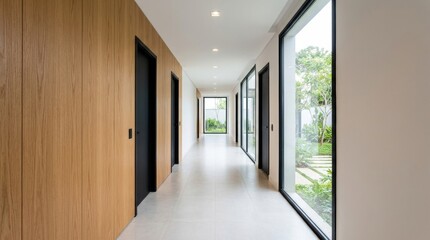 Fototapeta premium Empty room modern minimalist design has Office lobby with white wall