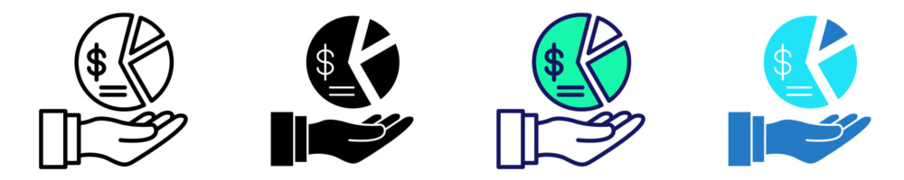 Financial Distribution Icon Set Multiple Style Collection