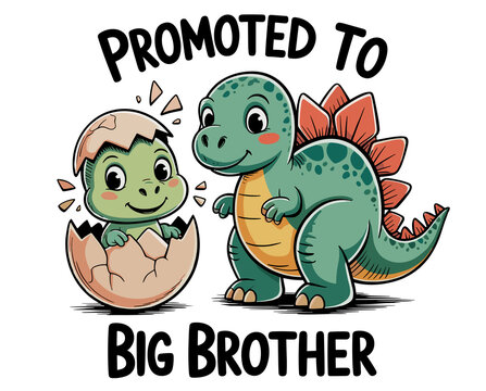 Promoted To Big Brother Dinosaur Baby Announcement Boys T Rex