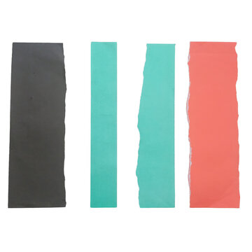 Colorful abstract geometric blocks with torn paper  and crafted card design