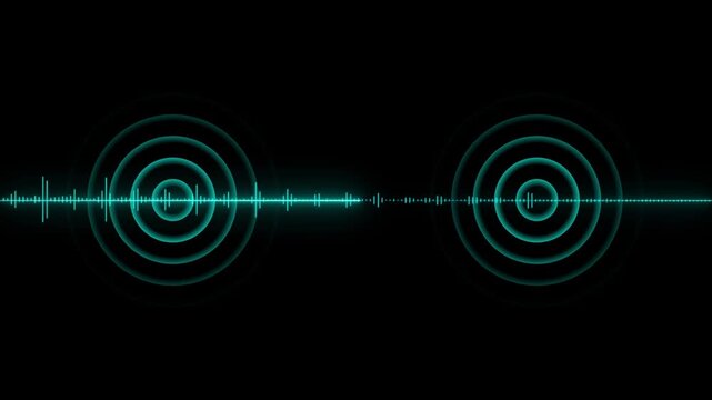 Digital signal transmission interface concept. Abstract communication waves and network connection visualization. Futuristic technology data transfer background animation.