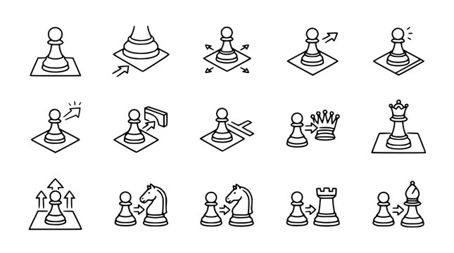 Chess Pawn Movement and Transformation Icons: Strategy, Tactics, and Game Progression