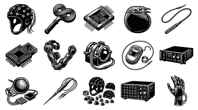Medical Technology  Neuroscience Engraving Icons