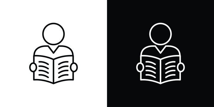 Book open reader icon on a white background. Vector Icon Design