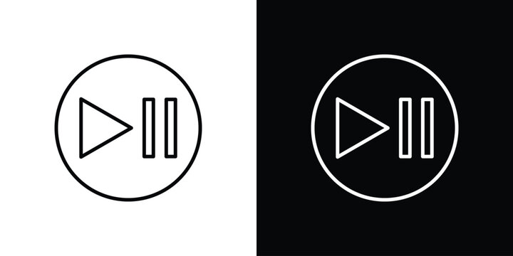Play pause icon on a white background. Vector Icon Design