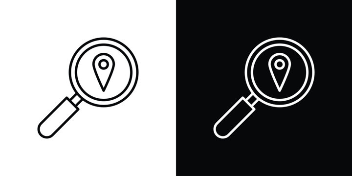 Search Location icon on a white background. Vector Icon Design