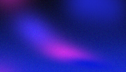 Obraz premium Abstract blue and pink gradient background with subtle grain texture, Dark blue abstract gradient backdrop with neon pink lo-fi grain texture