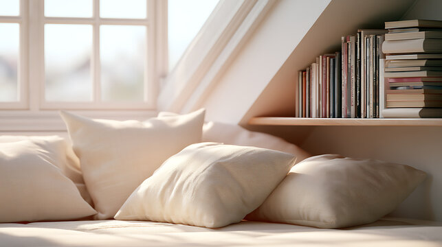 A cozy seating area in the attic