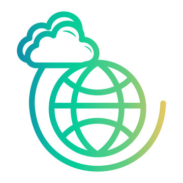 secure cloud Line Gradient Icon