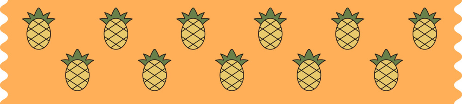 Cute Pineapple Pattern Washi Tape Clipart