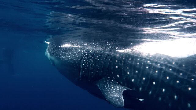 Underwater wildlife encounter with whale shark in Philippines