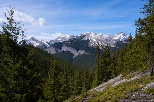 Beautiful scenery near Mountain Lake in the Kananaskis country of the Canadian Rockies 