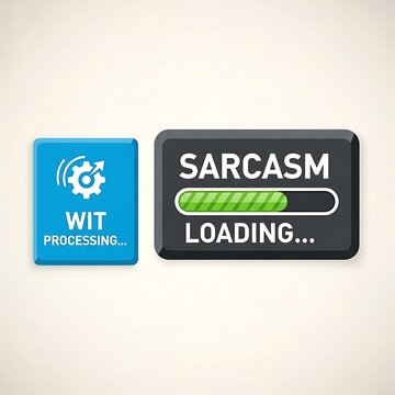 Sarcasm loading progress bar graphic.