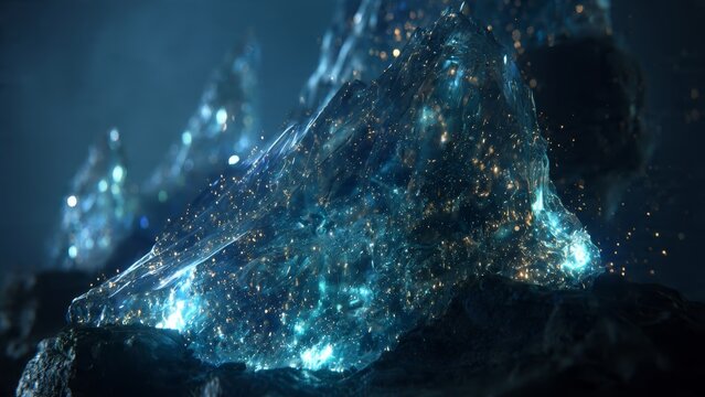 Abstract blue cosmic dust and nebula background texture for space theme
