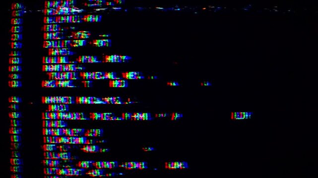 A seamless looping animation of retro VHS glitch noise.