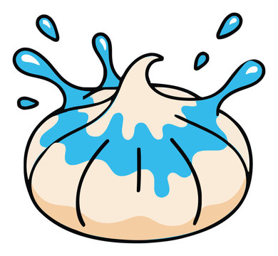 Meringue cookies splashing liquid vector graphic. Generative AI