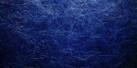 Fototapeta premium Close Up Texture Deep Navy Blue Material Heavily Scratched Lighter Lines Thin Jagged Intricate Random Pattern Across Entire Surface Subtle Sheen Accentuates Relief Against Dark Blue Base