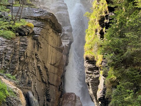 Rosenlauifall waterfall on the alpine stream Reichenbach, Switzerland - Wasserfall Rosenlauifall am Alpenbach Reichenbach, Schweiz