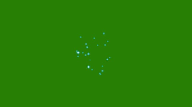 Sparkling Star Blast Animation with Glitter Twinkle Bursts, Flashing Cartoon Shine Effects on Chroma Key Green Background Motion Graphics Overlay