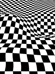 Obraz premium Distorted Checkerboard Pattern Optical Illusion.